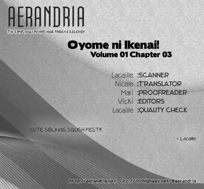 Oyome ni Ikenai! Chapter 3